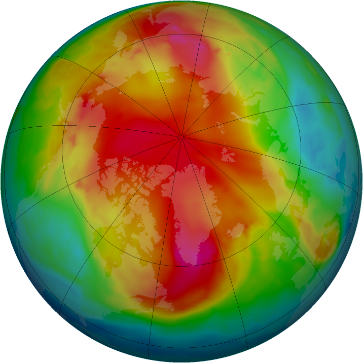 Arctic ozone map for 27 January 2009